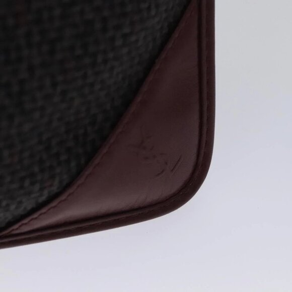 SAINT LAURENT Pouch PVC Leather Gray Auth bs22836 - Picture 9 of 16